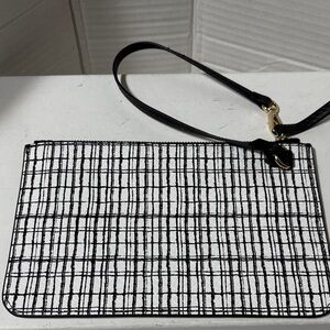 Cole Haan Black and White leather wristlet. NWOT